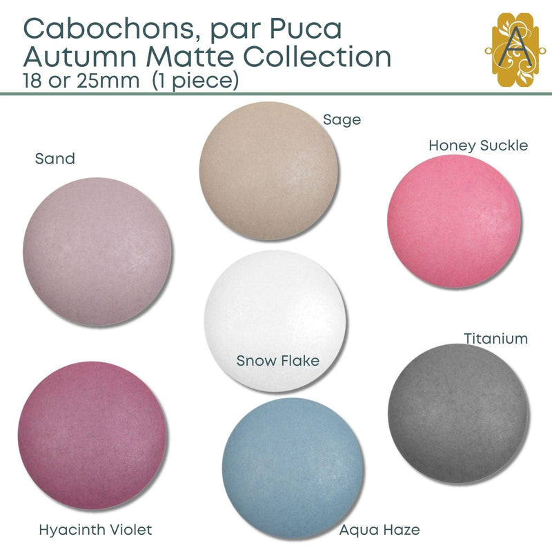 Cabochons par Puca, 18mm or 25mm, Autumn Matte Collection - The Argus Collection