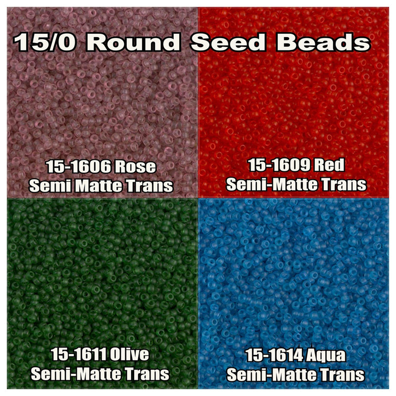 15/0 Miyuki Seed Beads, 8.2g tubes 15-1606, 15-1609, 15-1611, 15-1617 - The Argus Collection