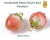 Handmade Resin Flower Bud Pendants, Charms, Dangles, 2 Pcs. 4 Colors - The Argus Collection