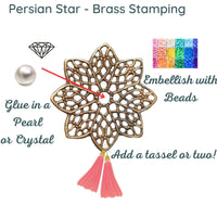 Persian Star, Filigree Collection Brass,2 Pieces, Brass Stamping - The Argus Collection