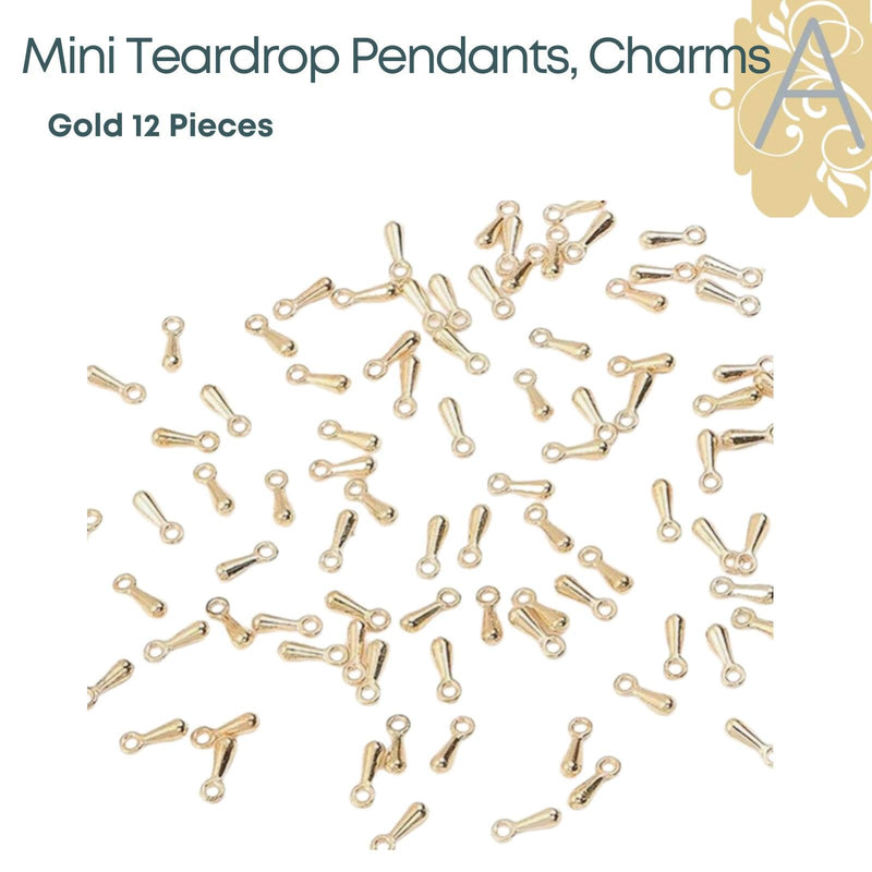 Mini Teardrop Pendants, Dangles or Charms (12 Pieces) - The Argus Collection