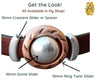 Dome Sliders for Leather or Cork, 10mm, in 4 Finishes - The Argus Collection