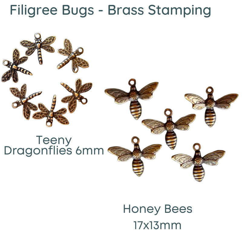 Filigree Collection, Bugs, Bees and Dragonflies, Charms - The Argus Collection