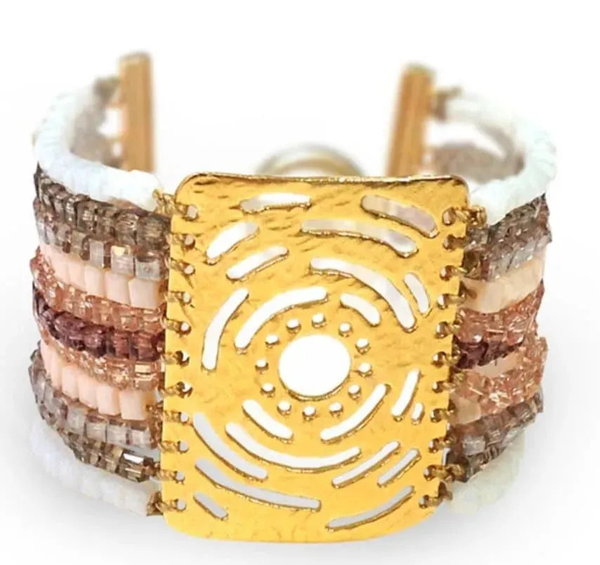 Nouvelle, Hammered 8-Strand Bracelet Connector, or Focal Element - The Argus Collection