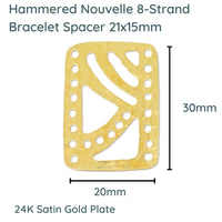 Nouvelle, Hammered 8-Strand Bracelet Connector, or Focal Element - The Argus Collection