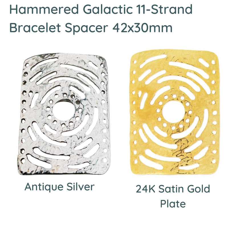 Galactic, Hammered 11-Strand Bracelet Connectors in 2 Finishes - The Argus Collection