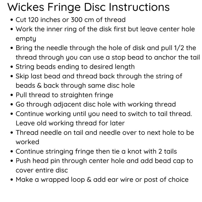 Danielle Wickes Fringe Discs, for Fringe Earrings, 8 or 10mm - The Argus Collection