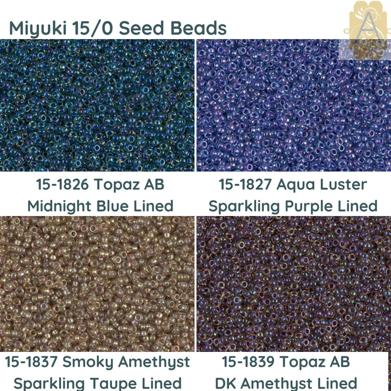 15/0 Miyuki Seed Beads 8.2g tubes. 15-1826, 15-1827, 15-1837, 15-1839 - The Argus Collection