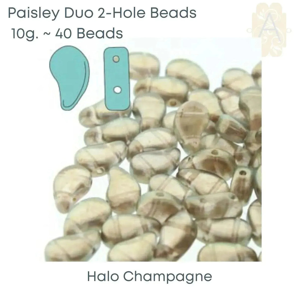 Paisleyduo Beads, 10g, Halo Collection - The Argus Collection