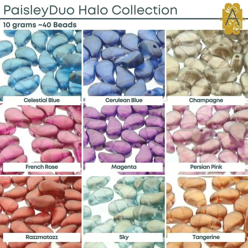 Paisleyduo Beads, 10g, Halo Collection - The Argus Collection