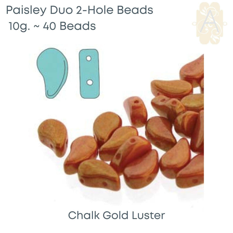 Paisleyduo Beads, 10g, Chalk Collection - The Argus Collection