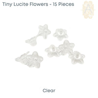 Tiny Lucite Flower Beads or Bead Caps, 10mm. 8 Colors - The Argus Collection