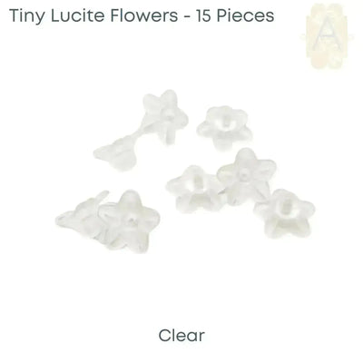 Tiny Lucite Flower Beads or Bead Caps, 10mm. 8 Colors - The Argus Collection