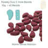 Paisleyduo 2-hole Beads, 10g., Matte Velvet Collection, 10 Colors - The Argus Collection