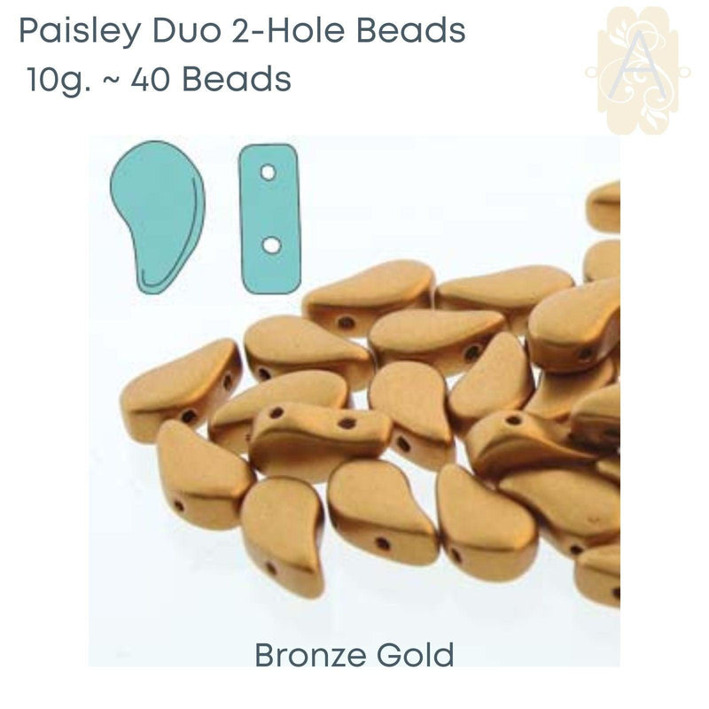 Paisleyduo Beads, 10g, Bronze-Rembrandt Collection - The Argus Collection