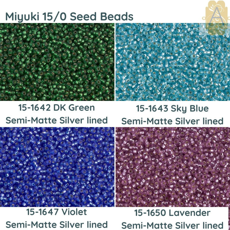 15/0 Miyuki Seed Beads. 8.2g tubes. 15-1642, 15-1642, 15-1647, 15-1650 - The Argus Collection