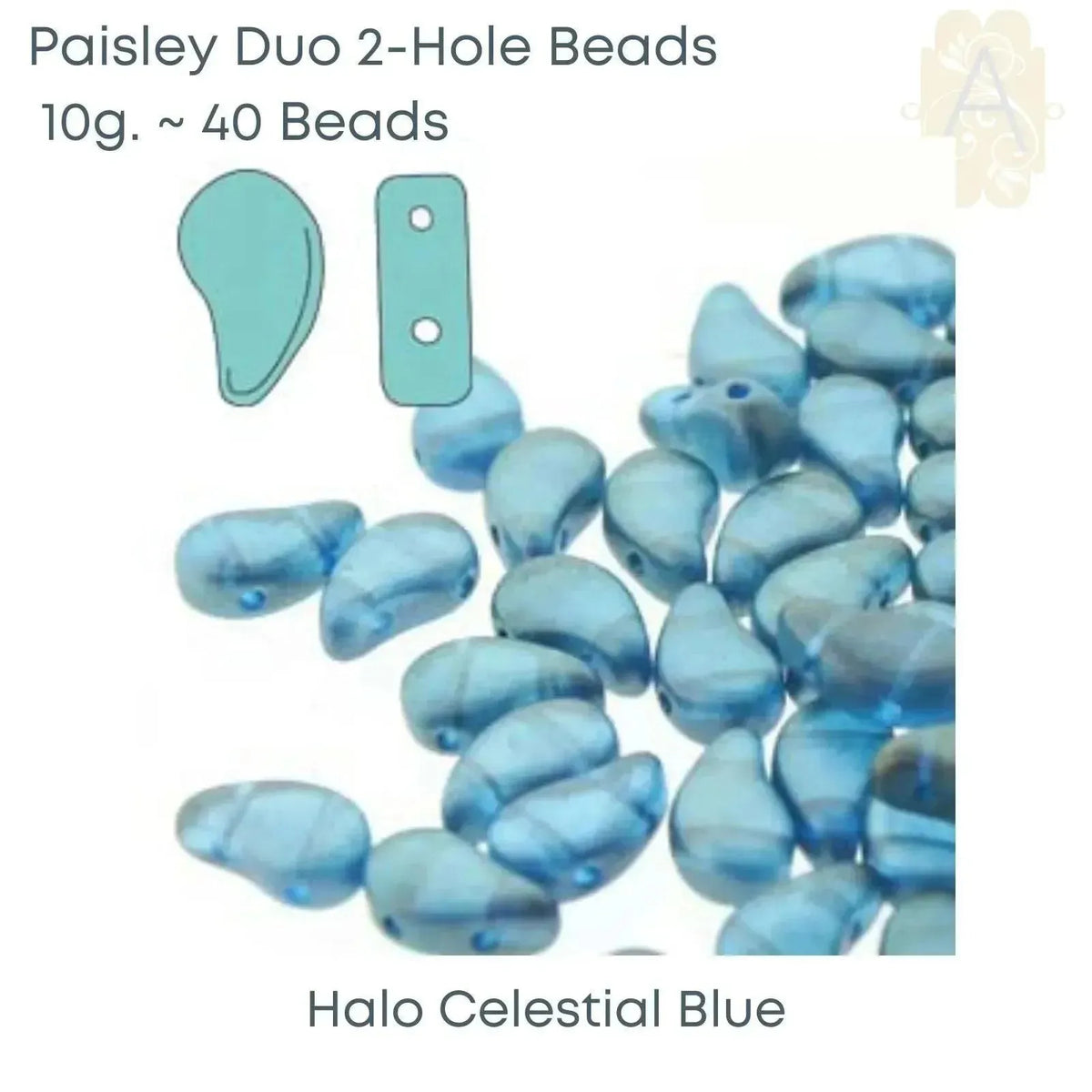 Paisleyduo Beads, 10g, Halo Collection - The Argus Collection