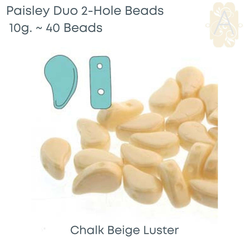 Paisleyduo Beads, 10g, Chalk Collection - The Argus Collection