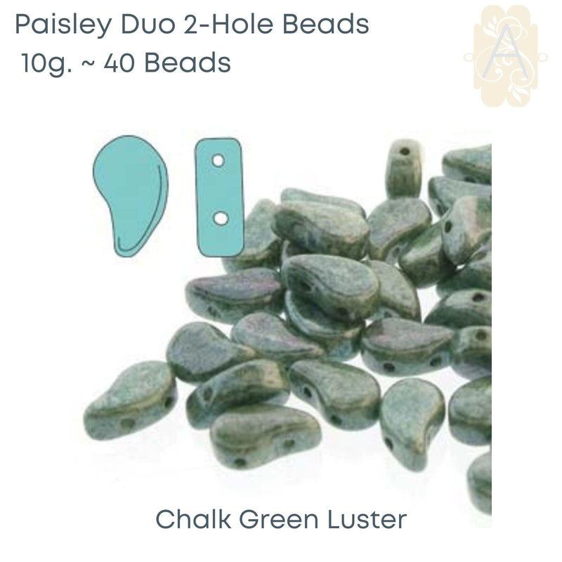 Paisleyduo Beads, 10g, Chalk Collection - The Argus Collection