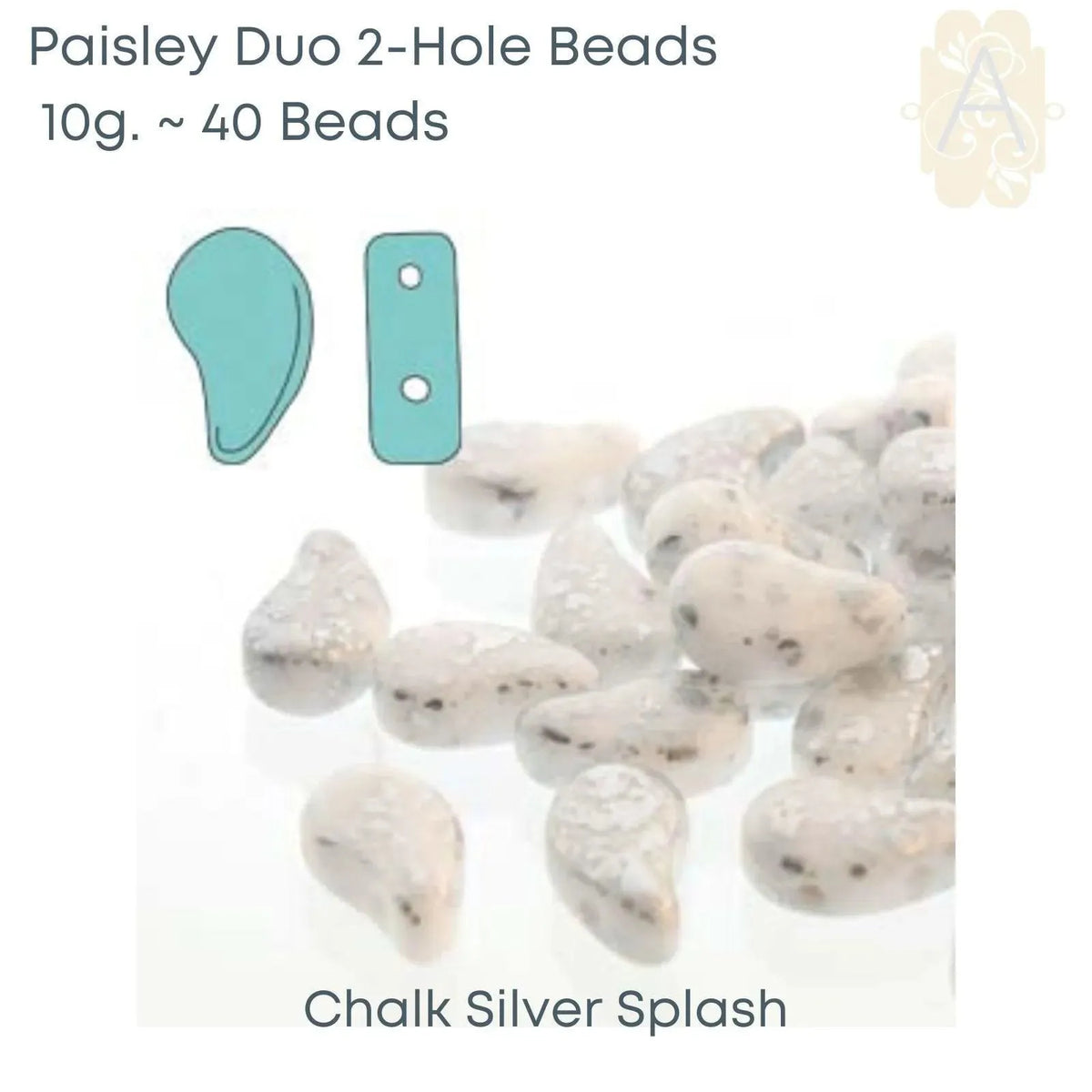 Paisleyduo Beads, 10g, Chalk Collection - The Argus Collection