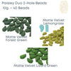 Paisleyduo 2-hole Beads, 10g., Matte Velvet Collection, 10 Colors - The Argus Collection