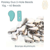 Paisleyduo Beads, 10g, Bronze-Rembrandt Collection - The Argus Collection