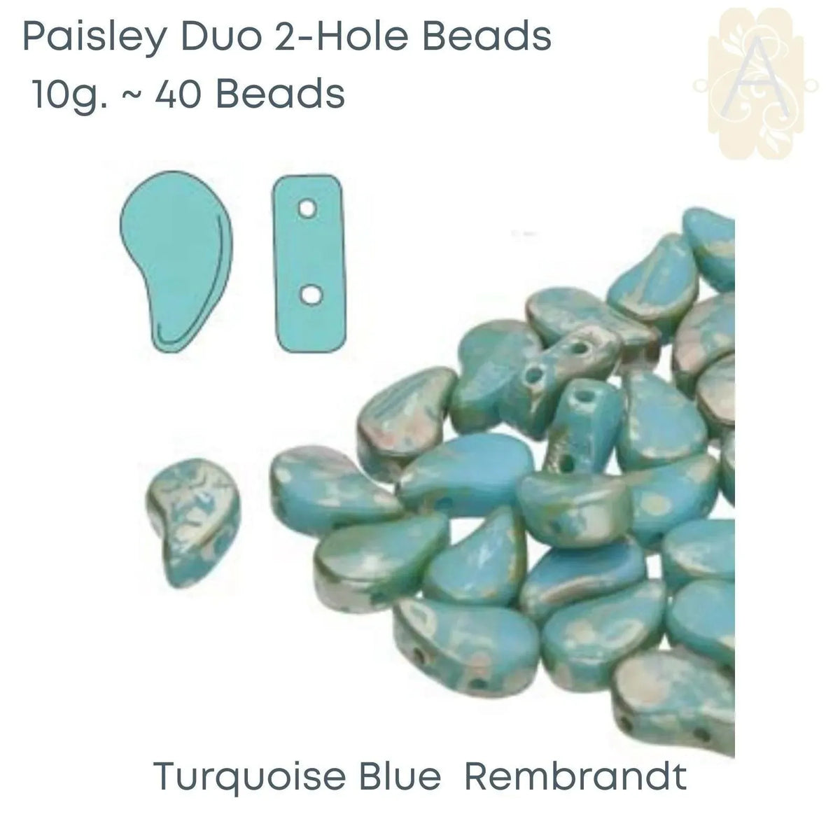 Paisleyduo Beads, 10g, Bronze-Rembrandt Collection - The Argus Collection