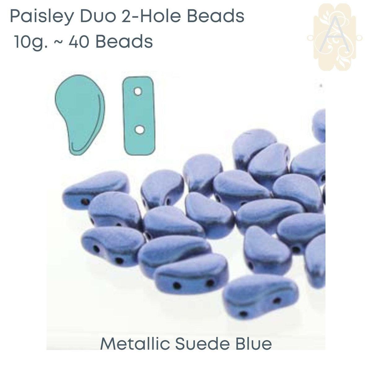 Paisleyduo Beads, 10g, Metallic Collection - The Argus Collection