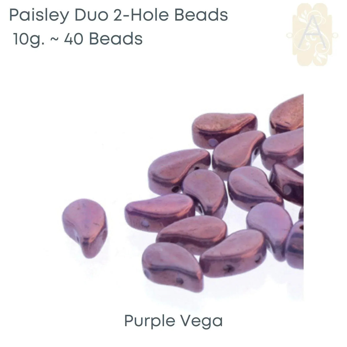 Paisleyduo Beads, 10g, Metallic Collection - The Argus Collection