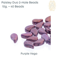 Paisleyduo Beads, 10g, Metallic Collection - The Argus Collection