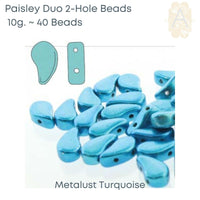 Paisleyduo Beads, 10g, Metallic Collection - The Argus Collection