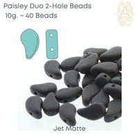 Paisleyduo Beads, 10g., Jet Collection - The Argus Collection