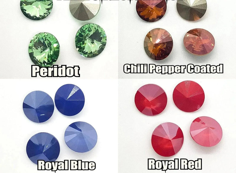 Brilliance Crystal Rivolis, 1122, 14mm, Custom Coating, 4 Colors - The Argus Collection