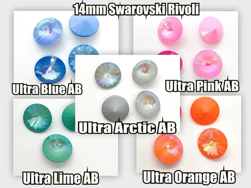 Brilliance Crystal Rivolis, 1122, 14mm, 5 Colors - The Argus Collection