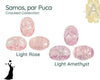 Color swatches of 'Light Rose' and 'Light Amethyst' from the Cracked Collection by Samos, par Puca.